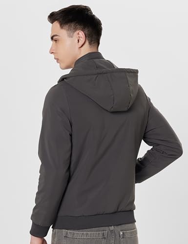 Image of Qube by Fort Collins Hooded Light Jacket for Men - Stylish Winter Jacket for Daily use, Perfect for Layering
