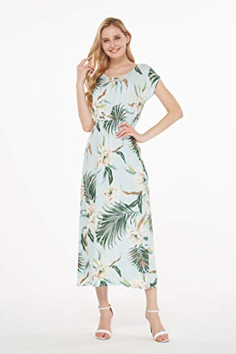 Image of Hawaii Hangover Women's Hawaiian Cap Sleeve Maxi Dress Signature Prints