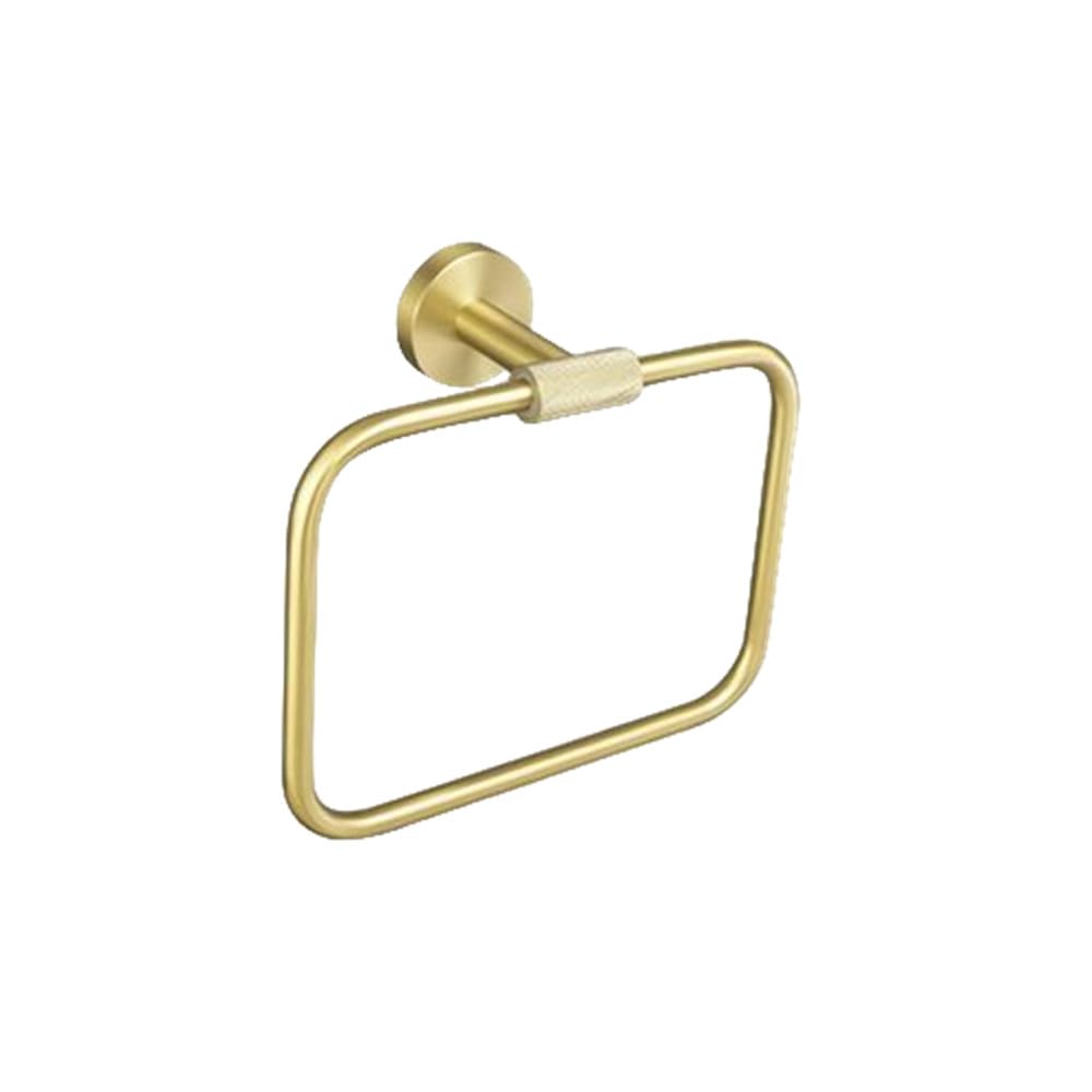 LCANALLYMS Wall hooks, Coat Hook Bathroom Hooks Golden Towel Rack Bar Ring Brushed Gold Hardware Set Robe Toilet Tissue Paper Holder Accessories Kit(Towel Ring C)