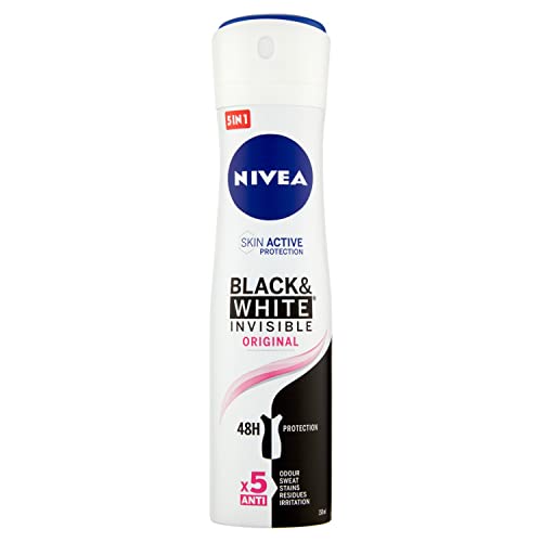 NIVEA Desodorante para mujer en spray invisible For Black&White Original – 150 ml