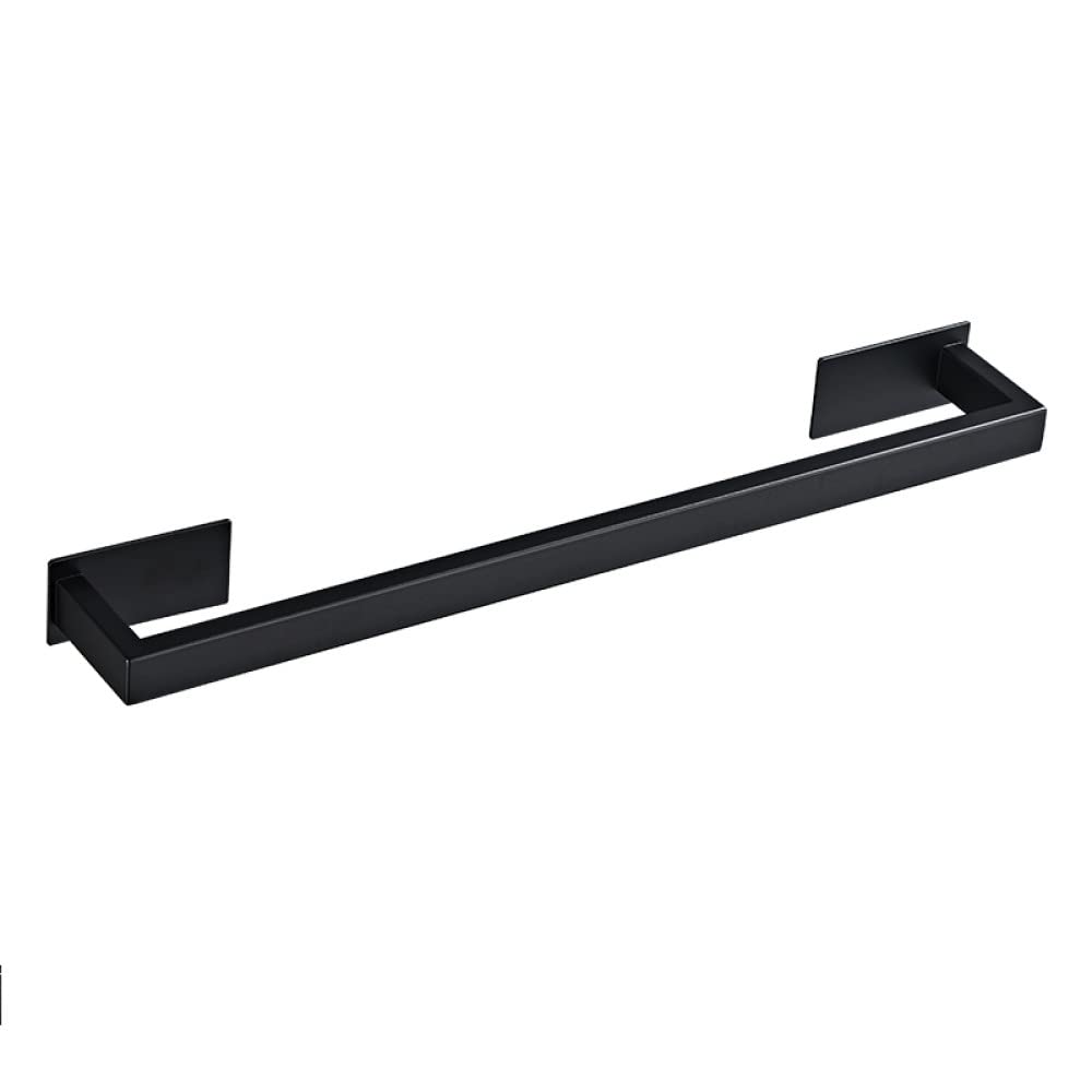 Juego de accesorios para baño negro con estante y soporte de papel tisú