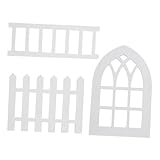 NOLITOY 3 Stück Farmhouse Tiered Tray Teiliges Holzleiter Fenster Zaun Rustikale Küchen und...