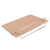 ifundom Tablero de Anuncios de Corcho Base de Metal Color Oro Rosa Marco de Madera Natural Superficie para Notas y Mensajes Adecuado para Oficina Hogar y Aulas Incluye Chinchetas