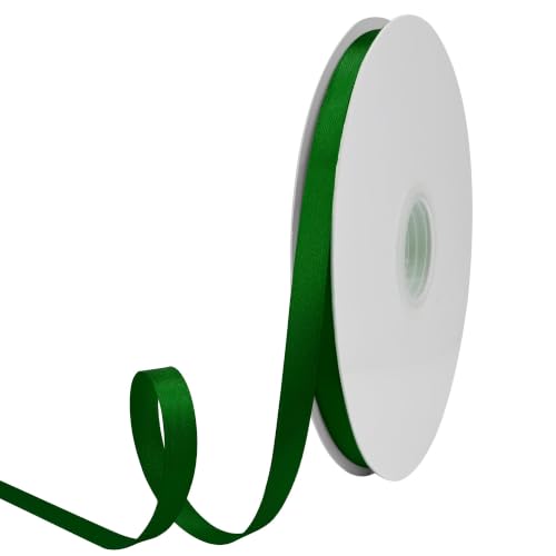 GTYBOVA 3/8 Inch x 100 Yards Double Face Forest Green Satin Ribbon 100% Polyester Multiple Colors Available Ideal for Gift Wrapping Crafts Wedding Decor