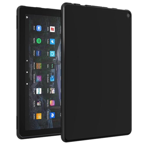 BREPRIO Case for Kindle Fire HD 10 & 10 Plus Tablet 10.1' (13th/11th Generation, 2023/2021 Release), [Lightweight + Protective] Shockproof Soft Ultra Slim Cover, Black