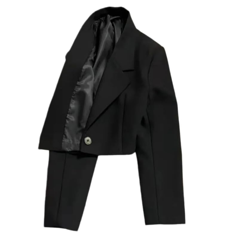 Blazer Donna,Blazer Corti da Donna, Tendenza Versatile, Giacca da Donna Elegante con Un Solo Bottone, Cappotto da Completo