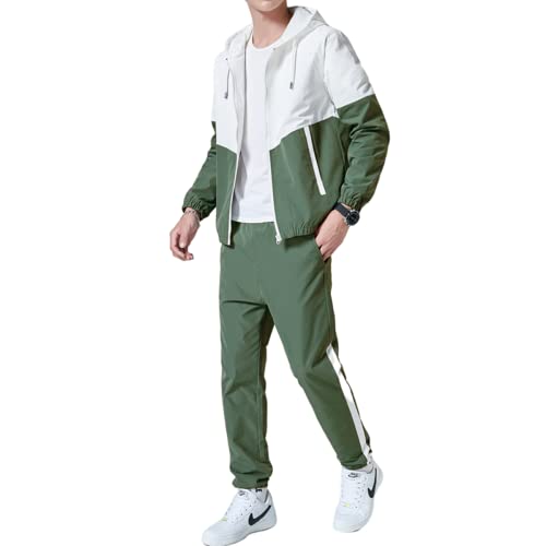 Floette Men Retro Windbreaker Track Suit Track Jacket Track Pant