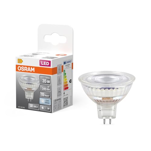 OSRAM LED Spot Reflector Star MR16 35,4000 K blanc neutre, 3,4 W, GU5.3, 36°, 345 lm, 15 000 h, basse tension, pour spots, vitrines