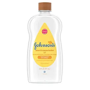 Johnson's Baby Oil, Mineral Oil Enriched with Shea & Cocoa Butter to Prevent Moisture Loss, Hypoallergenic, 20 fl. oz