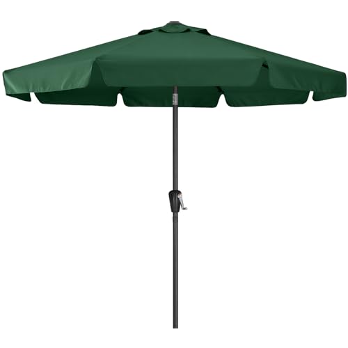 Image of ABCCANOPY 7.5ft Scalloped Patio Umbrella, Outdoor Table Umbrella with Tilt and Crank, Fiberglass Ribs Deck Umbrella for Patio, Pool, Garden, Picnic (Deep Green)