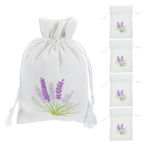 Bolsas de saco con diseño de lavanda 5 piezas reutilizables miniatura 1