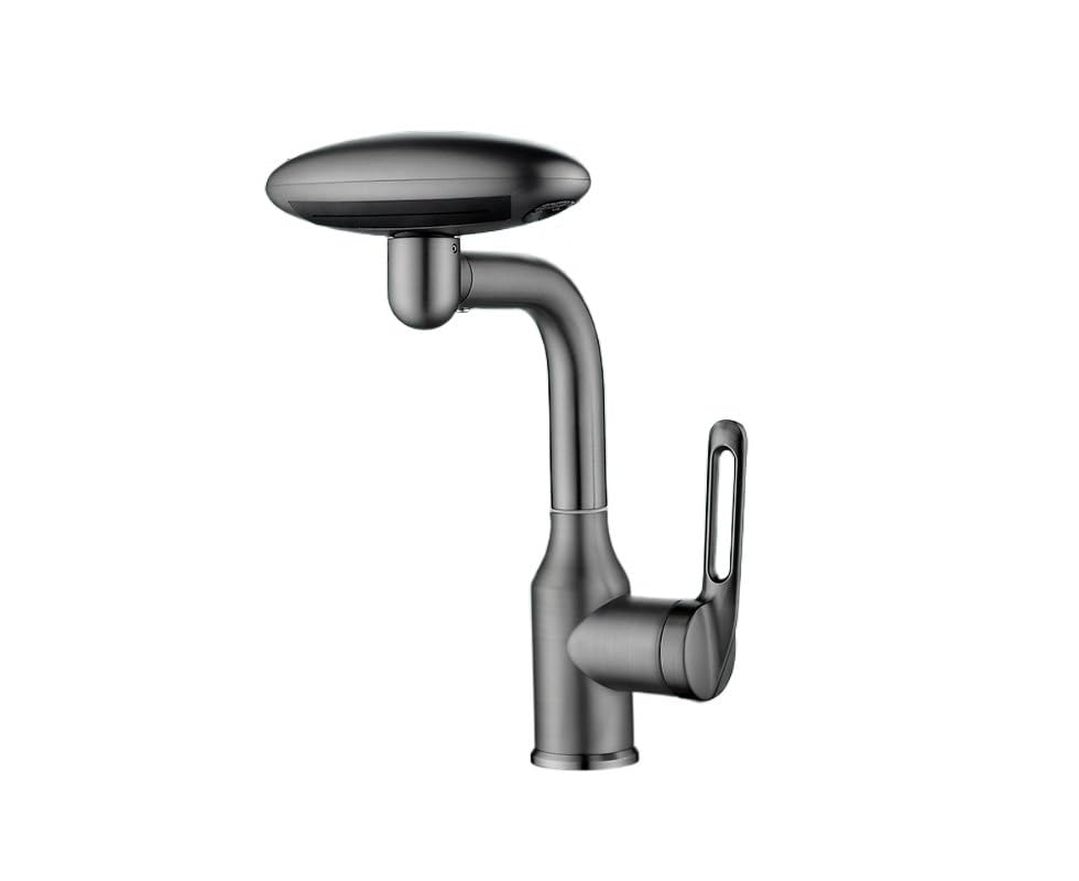 Robinet de salle de bain rotatif KLVN noir avec cascade 4 modes