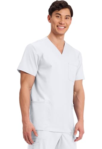 Image of Cherokee WW Revolution V-Neck Scrub Top for Men with 3 Pockets
