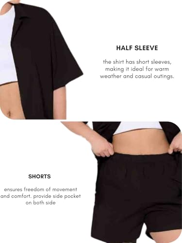 Image of DHRUVI TRENDZ Co Ord Set for Women | Trendy Night Dress for Boys | T-Shirt and Shorts Combo for Lounge | Stylish Summer and Travel Wear | Men's Matching Two-Piece for Vacation