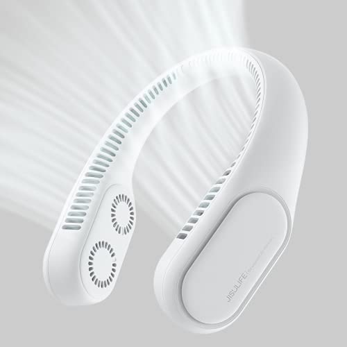 JISULIFE Portable Neck Fan, Bladeless Twin Turbine Fan, Rechargeable Battery Operated 4000mAh, Personal Powerful Fan, 3 Speeds 58 Air Outlets Small Wearable Fan, Hand Free Strong Neck Fan - Grey JISULIFE Portable Neck Fan, Bladeless Twin Turbine Fan, Rechargeable Battery Operated 4000mAh, Personal Powerful Fan, 3 Speeds 58 Air Outlets Small Wearable Fan, Hand Free Strong Neck Fan - Grey