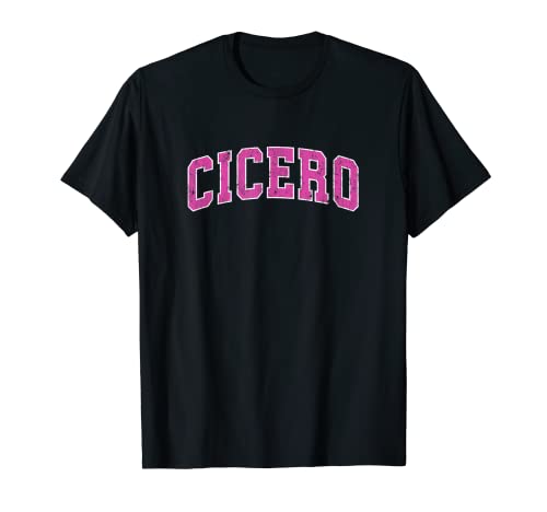Cicero Illinois IL Design sportivo Vintage Rosa Maglietta