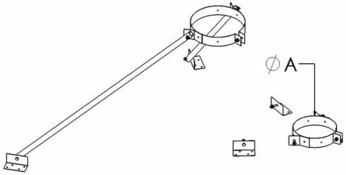 SHASTA VENT"Extended Roof Bracket Kit" for securing 8" (10" O.D.) Chimneys Above The roof line.