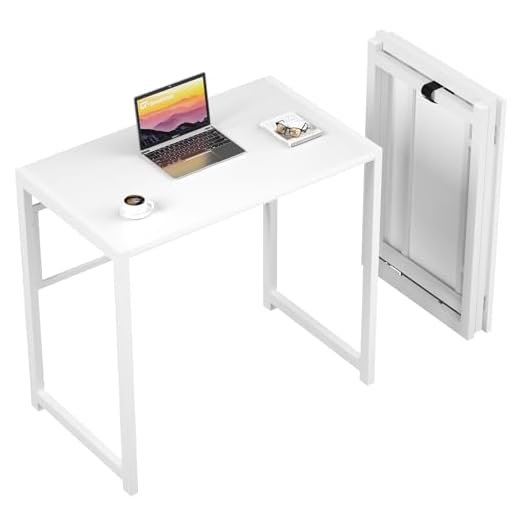 GreenForest 80 x 48 cm scrivania pieghevole per piccoli spazi, No-Assembly piccola scrivania del computer l'ufficio domestico, spazio-risparmio scrivania di studio scrivania ufficio, bianco