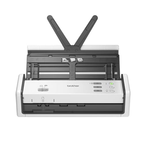 Brother ADS-1300 30PPM/60IPM Portable Document Scanner, 20 Sheets, White
