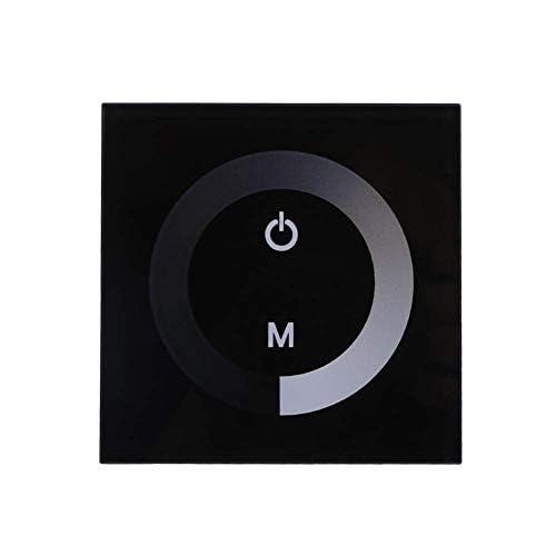 Zerodis DC 12V-24V Wand Touch Panel Controller Helligkeit einstellbar Dimmer für Single Color LED Lichtleiste(Schwarz)