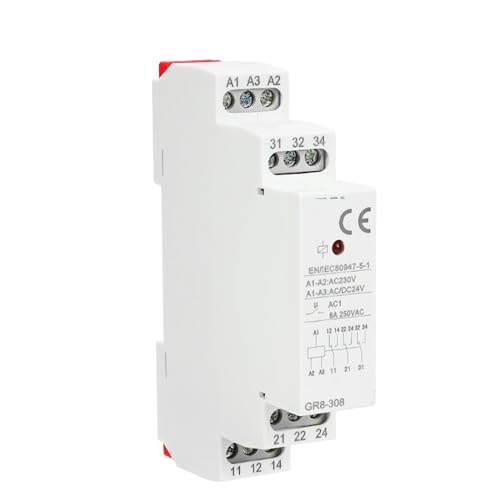 Relais intermédiaire GR8 AC110V 230V auxiliaire 8A SPDT électronique 1 pièces