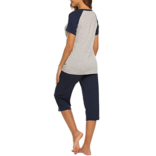 Chemise de nuit d'allaitement anti-pression avec haut et pantalon de maternité - 2