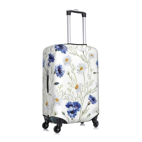 Flowers And Cornflowers Daisies Print Luggage Suitcase Covers Elastic Washable Luggage Protector Luggage Covers For Suitcase3