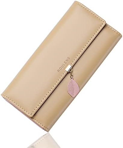 Roulens PU Leather RFID Wallet with Multiple Card Slots and Card Holder, A/Light Purple-L, Grande, Exquisite
