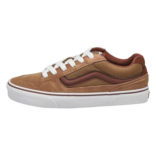 Vans Unisex Caldrone Canvas Suede Sneaker - Lace up Closure Style - Mesh Brown Tobacco, Mesh Brown Tobacco, 13.5 Women/12 Men