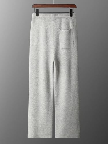 Mens Wool Wide Leg Pants Thick Merino Wool Knitting Trousers Casual Pants2