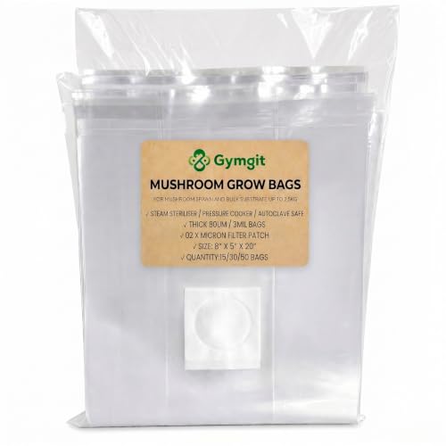 Gymgit 30Pcs Mushroom Grow Bags with 0.2 Micron Filter...