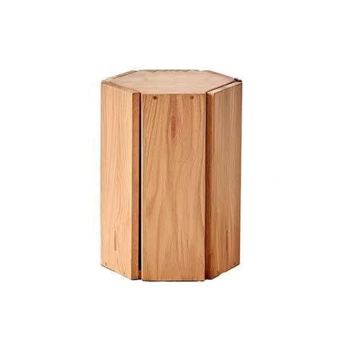 Taburete apilable hexagonal de madera maciza, taburete de comedor anidado, taburete de bar apilable 2 en 1, mesa auxiliar pequeña para sala de estar, dormitorio, balcón