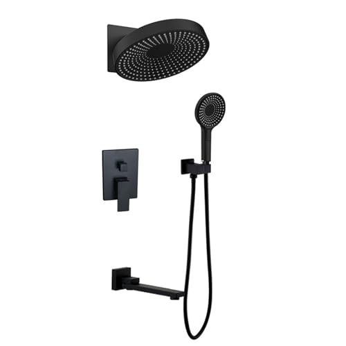 Douche à main 3 modes avec bec rotatif et colonne pluie blanche LWX