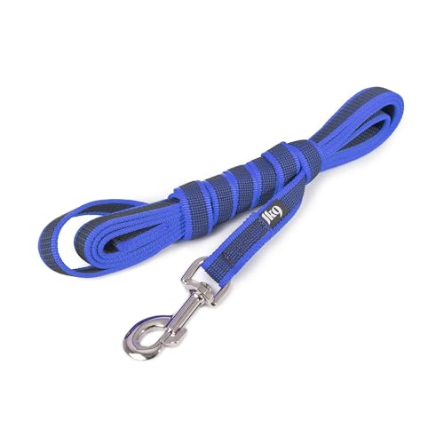 Julius-K9, 216GM-B-S3, Color & Gray gumierte Leine, blau-grau, 20 mm x 3 m mit Schlaufe, max für 50 kg Hunde