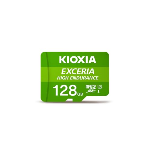 Image of KIOXIA EXCERIA HIGH Endurance G2 128GB microSDXC /Micro SD Card for Dash Cam, CCTV & Surveillance - C10, U3, V30, 4K UHD, Made in Japan | 100MB /s Read, 50MB /s Write | 3-Yr Warranty