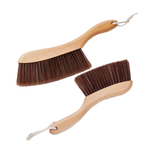 Beavorty 2pcs Bed Brush Hand Broom Bench Brush Natural Counter Dusting Brush Soft Bristle Cleaning Brush Bed Cleaning Brush Soft Cleaning Brush Dust Brush Screen Scrubbing Brush Wooden