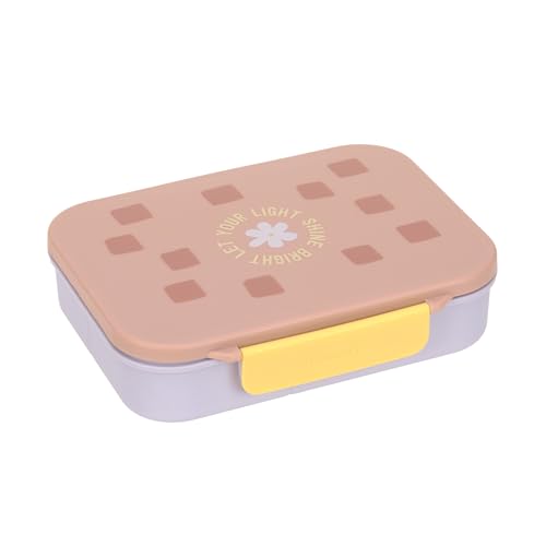 LÄSSIG Kinder Brotdose Frühstücksbox BPA-frei mit herausnehmbarer Trennung/Bento-Lunchbox Pattern Party rose/lilac