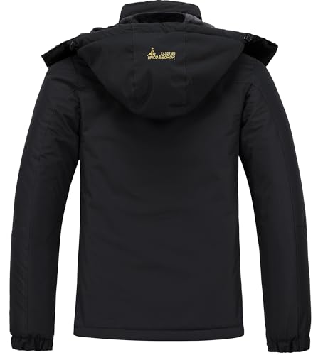 V.A.TOR 189 UNCO&BOROR Damen wasserdichte Skijacke Warm Winter Schneemantel Mountain Windbreaker Regenmantel mit Kapuze, W816-schwarz, XXL