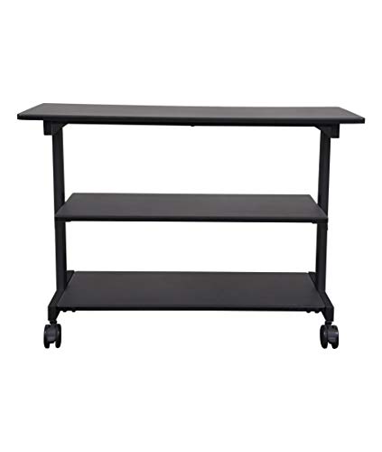 Stand Up Desk Store 3-Shelf Rolling Desk Return Side Desk Organizer And Bookcase On Wheels #TOP2