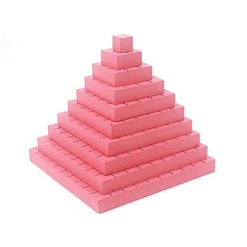 Montessori Wooden Pink Square Tower Early Education Toy