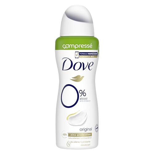 Dove Deodorante da donna, spray compresso, 0% originale, anti-irritazione, senza alcool, protezione e cura 48 ore (confezione da 6 x 100 ml)