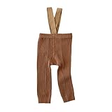 LAGKIYOJ Newborn Baby Girl Boy Ribbed Leggings Tights Suspender Overalls Pants Knitted Stockings Pantyhose Winter Warm Socks (Coffee,0-6M)
