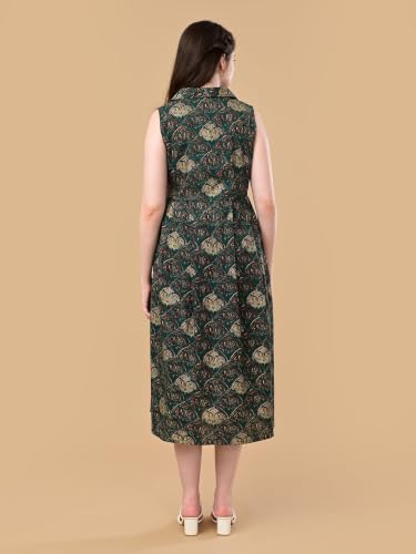 Image of The Mom Store Maternity and Nursing Sleeveless Dress for Women | Casual Dress | Pre and Post Pregnancy Wear | Printed Stylish Dress for New Mom | Trendy Dresses for Women's