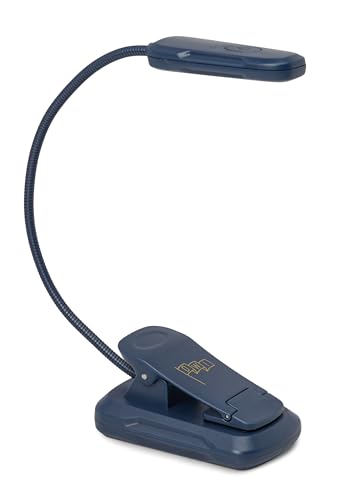 Image of DesignWorks Ink Rechargeable Booklight with Clip, Flexible Arm, 3 LED Light Settings, USB Charging Cord - Navy