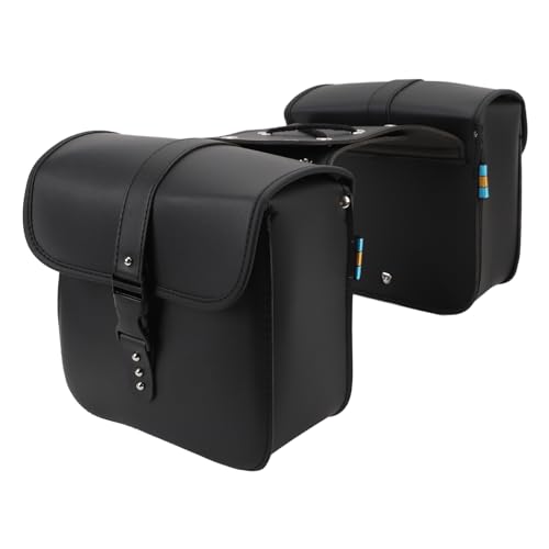 Alforjas para motocicleta de cuero PU resistentes al clima con alta capacidad de almacenamiento para herramientas y guantes miniatura 6
