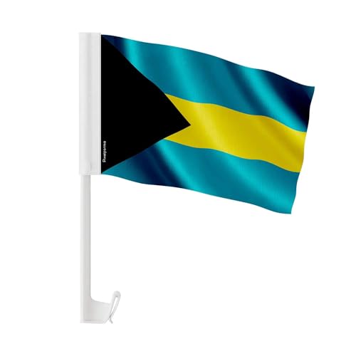 Drapeau Voiture Bahamas 30x45cm en tissu polyester pour défilé festif