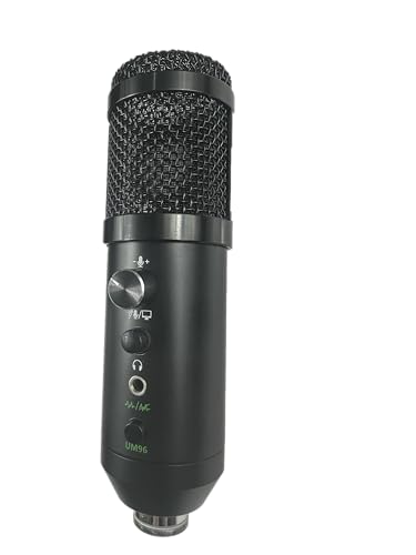 Tone weal UM96 USBコンデンサーマイク - 96kHz/24ビット、カーディオイド、プラグアンドプレイ、ゲインコントロール、ミュートキー、ヘッドホンモニタリング付き ストリーミング/録画/ゲーム/PC/MAC/iOS/Android対応