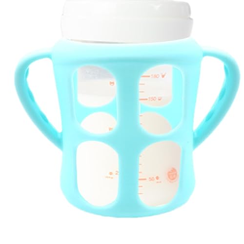 Mango de botella de silicona, funda de silicona para botella de vidrio, Mango de biberón, Soporte de botella de silicona suave de doble asa, accesorios de botellas para botellas de gusano