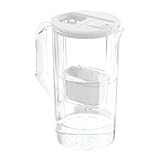 Wessper Wasserfilter Kanne 2,8 liter, mit LED-Zählwerk, Wasser Karaffe mit Filter, Aktivkohle Kartusche Wasserfilter Reduziert Kalk und Chlor, BPA-Free Wasser Filterkanne - Weiß