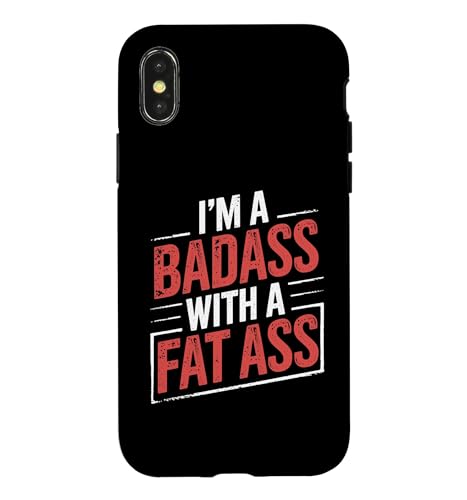 I'm a Badass with a Fat Ass �W�� ���[�N�A�E�g �t�B�b�g�l�X���D�� �X�}�z�P�[�X iPhone X/XS �p